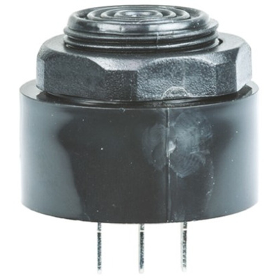 RS PRO 80dB Panel Mount Continuous Internal Piezo Buzzer, 42.5 x 33mm, 6V dc Min, 28V dc Max