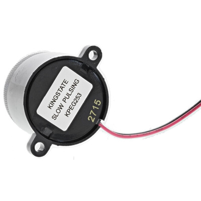 RS PRO 87dB Panel Mount Slow Pulse Internal Piezo Buzzer, 28 x 25.4mm, 4V dc Min, 28V dc Max