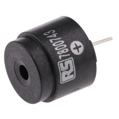 RS PRO 85dB Through Hole Continuous External Piezo Buzzer, 16 x 11.5mm, 9V ac Min, 15V ac Max