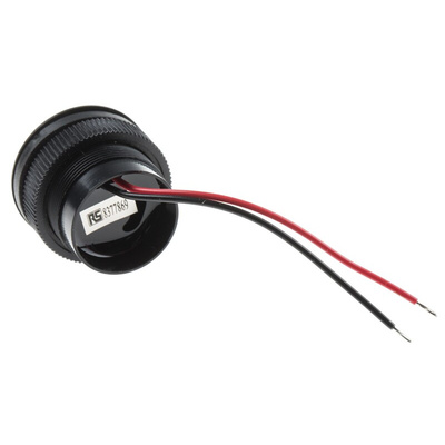 RS PRO 100dB Wire Leads Continuous Internal Magnetic Buzzer Component, 33 x 28.9mm, 5V dc Min, 25V dc Max