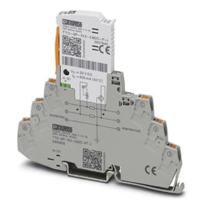 Phoenix Contact, TTC-6P-1X2-24DC-PT-I Surge Protector 30 V dc Maximum Voltage Rating 10kA Maximum Surge Current Surge