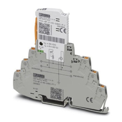 Phoenix Contact, TTC-6P-2-HC-24DC-PT-I Surge Protector 30 V dc Maximum Voltage Rating 5kA Maximum Surge Current Surge