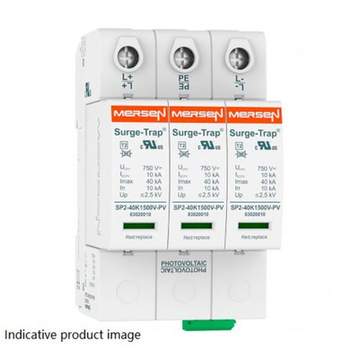 Mersen, STPT2 Surge Protection Device 530 V dc Maximum Voltage Rating 40kA Maximum Surge Current Type 2 Mersen SPD