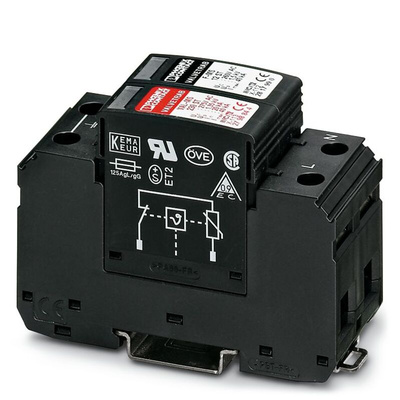 Phoenix Contact, VAL-MS 230/1+1 Surge Suppressor Unit 275 V ac Maximum Voltage Rating 40kA Maximum Surge Current Surge