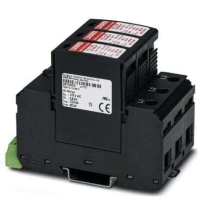 Phoenix Contact, VAL-US-277/80/3+0-FM Surge Protection Device 480 V ac Maximum Voltage Rating 80kA Maximum Surge