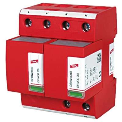 Dehn, DV Modular Surge Protector 255 V ac Maximum Voltage Rating 50kA Maximum Surge Current Lightning Arrester