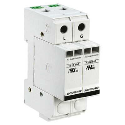 Bourns, 1210 Surge Arrester 600 V ac Maximum Voltage Rating 100kA Maximum Surge Current 1 Pole Protector
