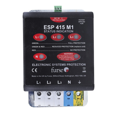 WJ Furse, ESP M1 Surge Suppressor Unit 280 V Maximum Voltage Rating 6.25kA Maximum Surge Current Mains Surge Protector