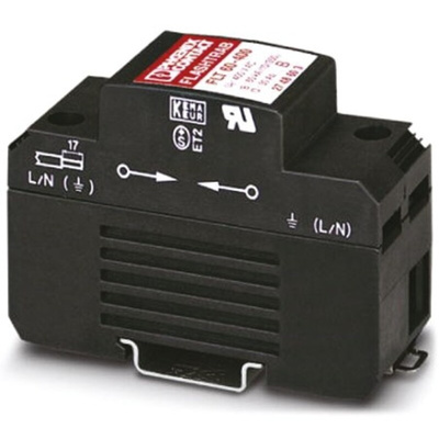 Phoenix Contact, FLT 60-400 Surge Arrester 230 V ac Maximum Voltage Rating 60kA Maximum Surge Current Lightning Arrester