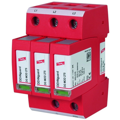 Dehn, DG Modular Surge Protector 275 V Maximum Voltage Rating 40kA Maximum Surge Current Type 2 Arrester