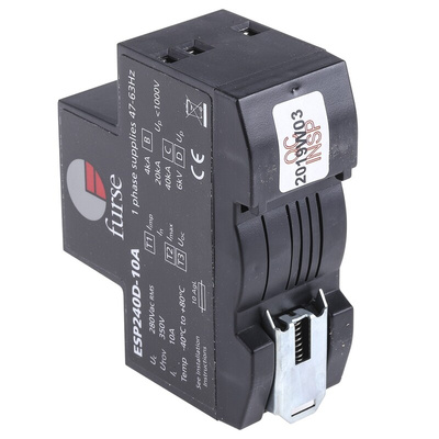 WJ Furse, D Lightning / Surge Arrester 280 V Maximum Voltage Rating 0.01kA Maximum Surge Current Mains Protector