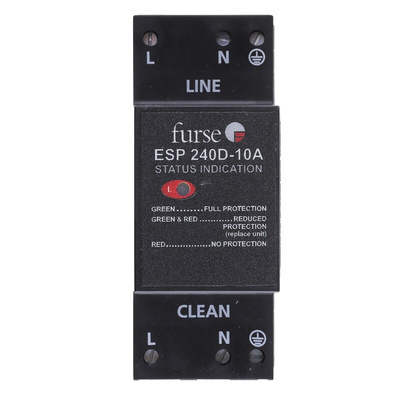 WJ Furse, D Lightning / Surge Arrester 280 V Maximum Voltage Rating 0.01kA Maximum Surge Current Mains Protector