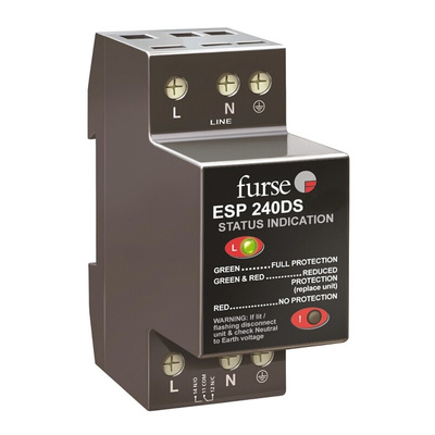 WJ Furse, DS Lightning / Surge Arrester 280 V Maximum Voltage Rating 0.032kA Maximum Surge Current Mains Protector