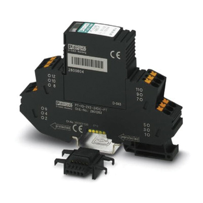 Phoenix Contact, PT-IQ-2X2+F-24DC-PT Surge Protection Device 21 V ac, 30 V dc Maximum Voltage Rating 10kA Maximum Surge