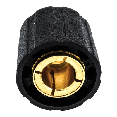 Sifam 15.5mm Black Potentiometer Knob for 6.35mm Shaft Splined, S150250-BLK