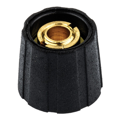 Sifam 15.5mm Black Potentiometer Knob for 6.35mm Shaft Splined, S150250-BLK