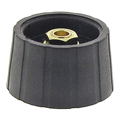 Sifam 29mm Black Potentiometer Knob for 6.35mm Shaft Splined, S290250-BLK