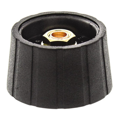Sifam 29.5mm Black Potentiometer Knob for 6mm Shaft Splined, S290006-BLK
