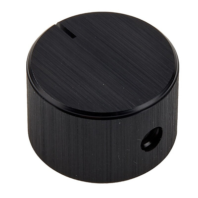 RS PRO 22mm Black Potentiometer Knob for 6.4mm Shaft Splined