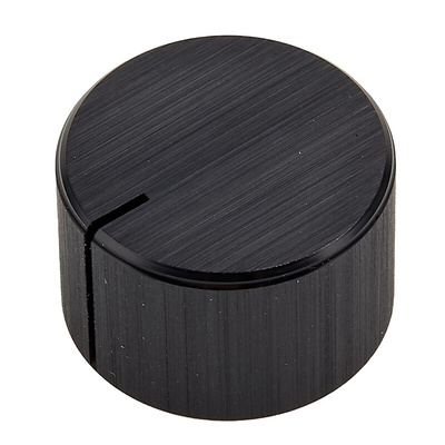RS PRO 22mm Black Potentiometer Knob for 6.4mm Shaft Splined