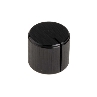 RS PRO 16mm Black Potentiometer Knob for 6.4mm Shaft Splined
