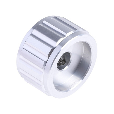 RS PRO 25mm Silver Potentiometer Knob for 6.4mm Shaft Splined