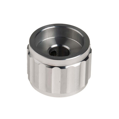 RS PRO 20mm Silver Potentiometer Knob for 6.4mm Shaft Splined
