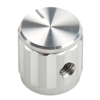 RS PRO 15mm Silver Potentiometer Knob for 6.4mm Shaft Splined