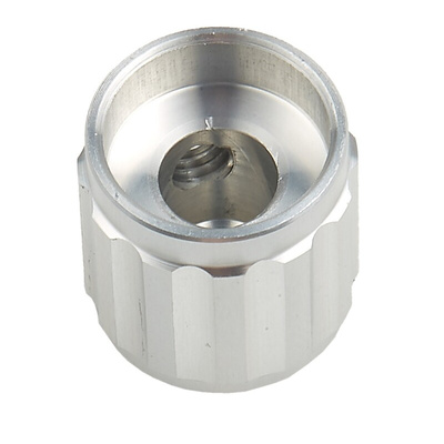 RS PRO 15mm Silver Potentiometer Knob for 6.4mm Shaft Splined