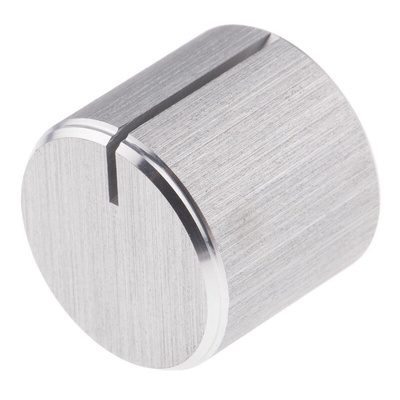 RS PRO 16mm Silver Potentiometer Knob for 6.4mm Shaft Splined