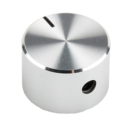 RS PRO 18mm Silver Potentiometer Knob for 6.4mm Shaft Splined