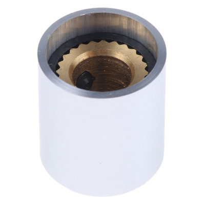 RS PRO 14mm Silver Potentiometer Knob for 6.4mm Shaft Splined