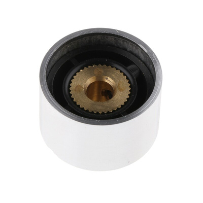 RS PRO 18mm Silver Potentiometer Knob for 4mm Shaft Splined