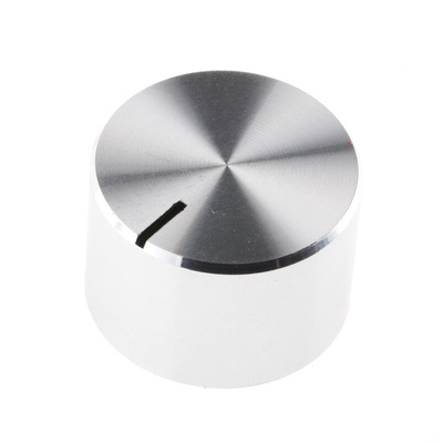 RS PRO 18mm Silver Potentiometer Knob for 4mm Shaft Splined