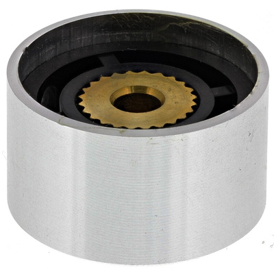 RS PRO 22mm Silver Potentiometer Knob for 4mm Shaft Splined