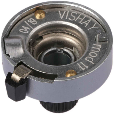 Vishay 25.4mm Chrome Potentiometer Knob for 6.35mm Shaft Splined, 11A41B010