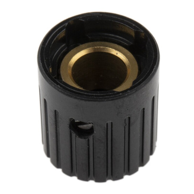 RS PRO 14mm Black Potentiometer Knob for 6.35mm Shaft Splined