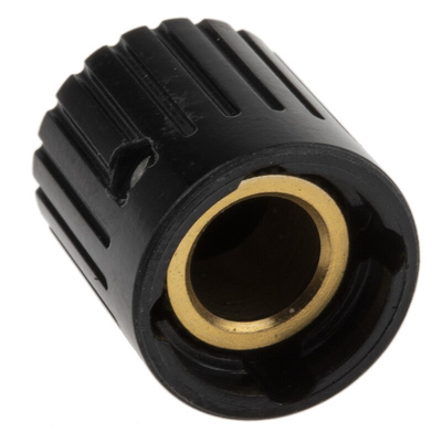 RS PRO 14mm Black Potentiometer Knob for 6.35mm Shaft Splined