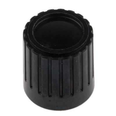 RS PRO 14mm Black Potentiometer Knob for 6.35mm Shaft Splined