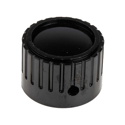 RS PRO 29.5mm Black Potentiometer Knob for 6.35mm Shaft Splined