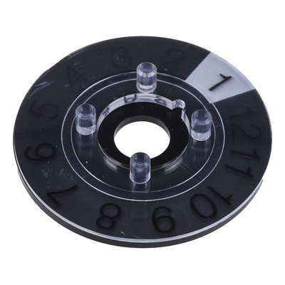 RS PRO 29.5mm Black Potentiometer Dial for 6.4mm Shaft