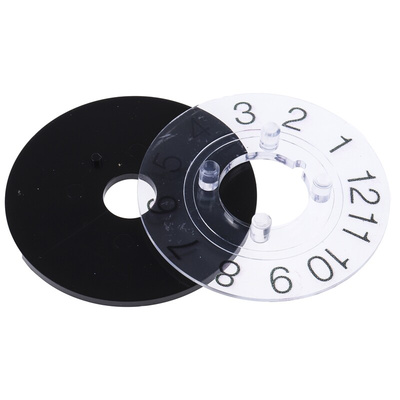 RS PRO 29.5mm Black Potentiometer Dial for 6.4mm Shaft