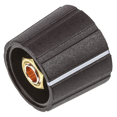 Sifam 21.5mm Black Potentiometer Knob for 6mm Shaft Splined, S211 006BK