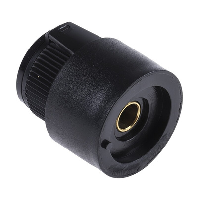 Vishay 30.6mm Black Potentiometer Knob for 6.35mm Shaft, 23A21B10