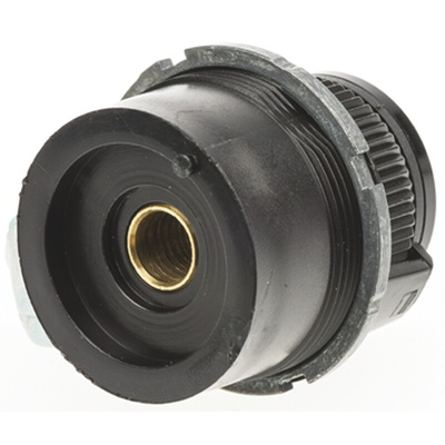Vishay 30.6mm Black Potentiometer Knob for 6.35mm Shaft Splined, 26A21B010