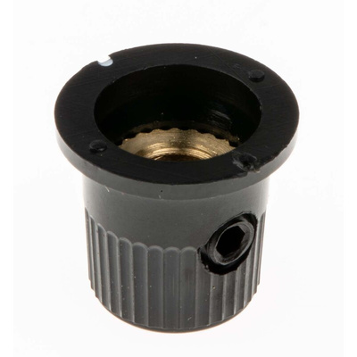 RS PRO 12mm Black Potentiometer Knob for 4mm Shaft Splined