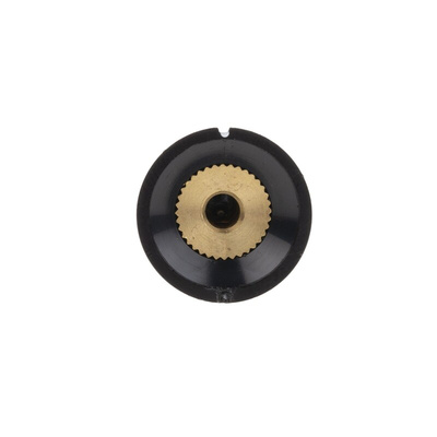 RS PRO 16.2mm Black Potentiometer Knob for 3.2mm Shaft Splined