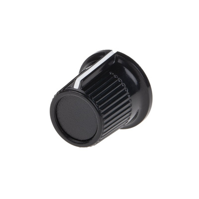 RS PRO 16.2mm Black Potentiometer Knob for 3.2mm Shaft Splined