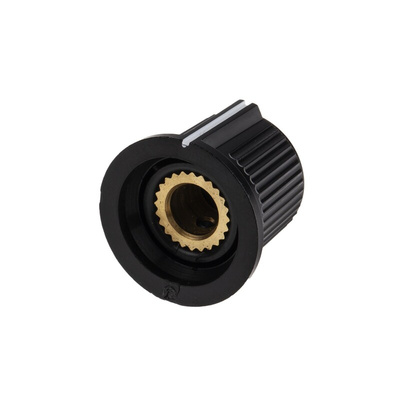 RS PRO 21mm Black, Red Potentiometer Knob for 6.35mm Shaft Splined