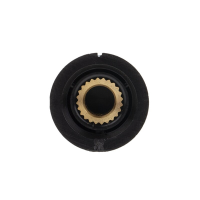 RS PRO 21mm Black, Red Potentiometer Knob for 6.35mm Shaft Splined